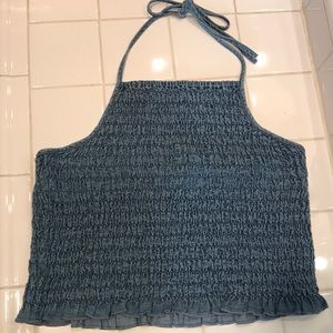Denim halter tank